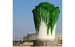 商場雕塑大白菜 百財聚來的藝術(shù)象征